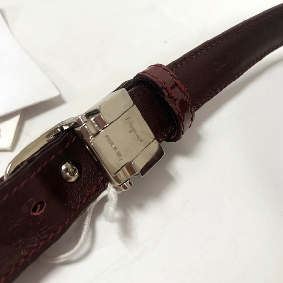 Salvatore Ferragamo Bordeaux Patent Leather Belt Size XL NWT main image 9